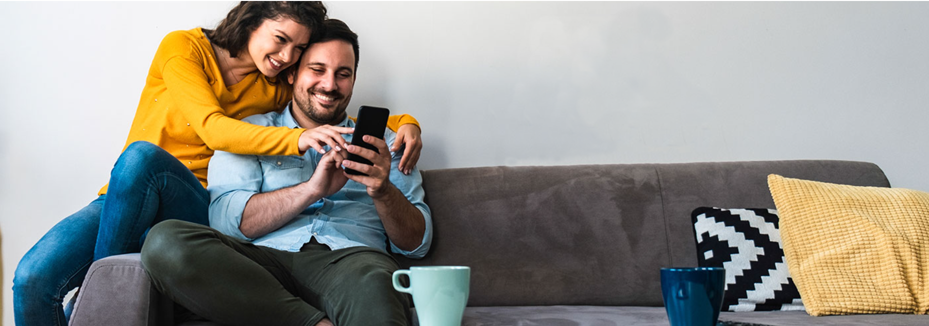 Couple on background